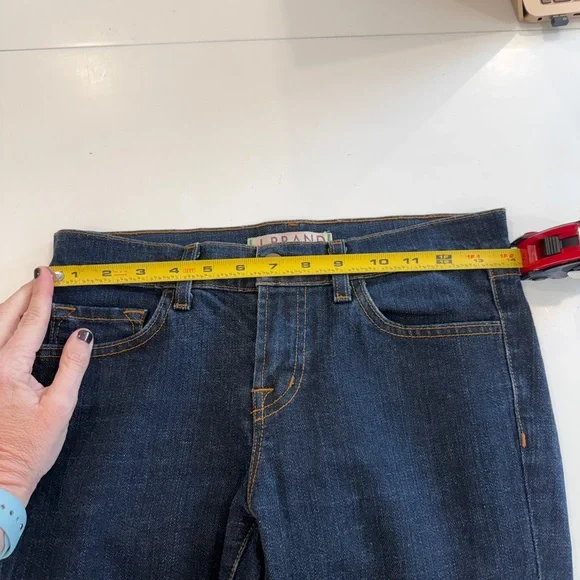 J Brand Indigo Denim Jeans with Contrast Orange Stitching - Picture 5 of 8